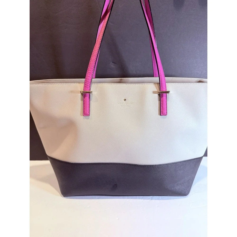 Kate Spade Cedar Street Large Harmony Colorblock Saffiano Leather Tote Bag Pink